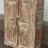 Old wooden wardrobe beige / pale yellow façade