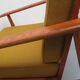 1960s armchair in teak, fabric mustard yellow