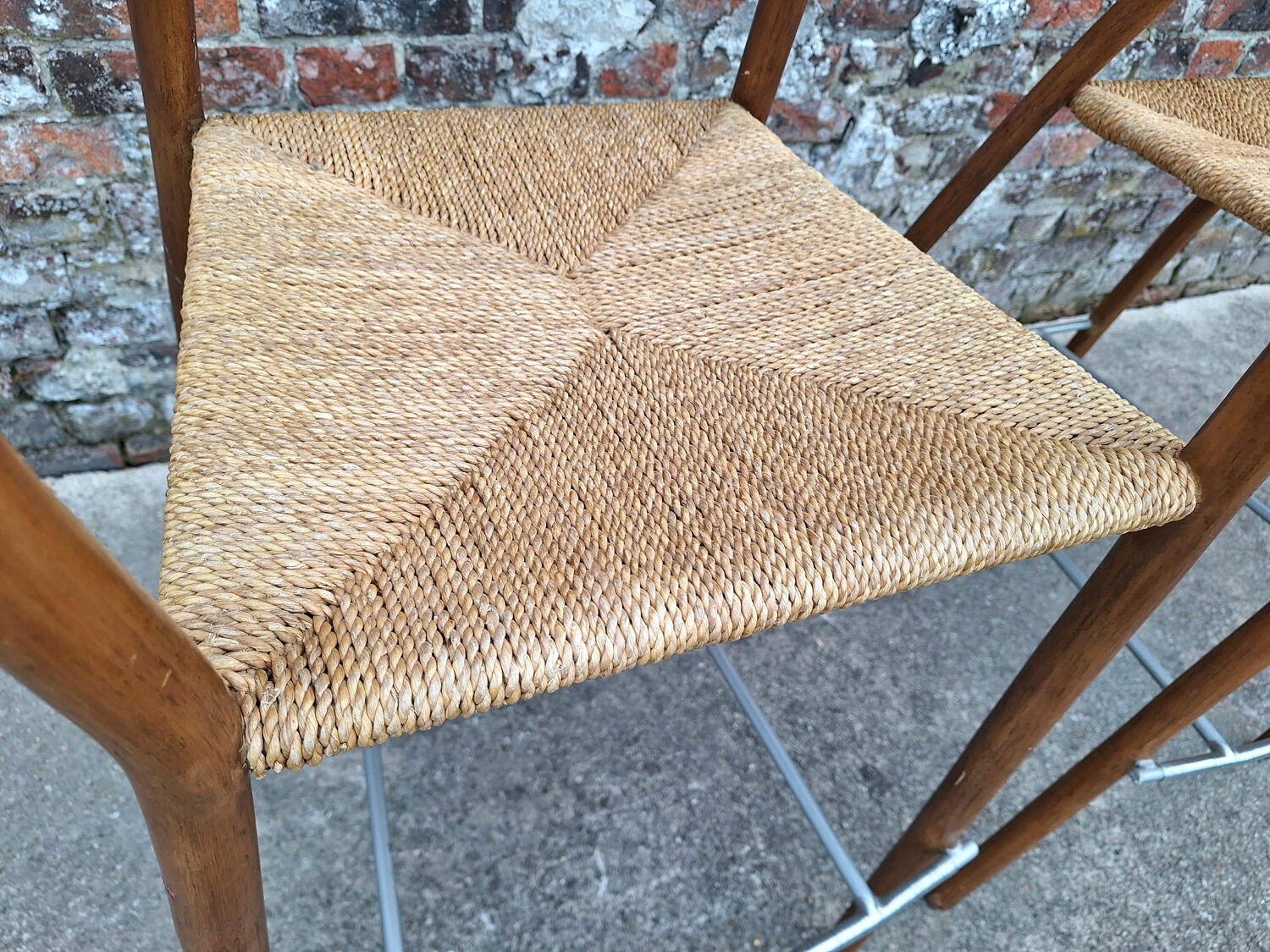 Val Padilla pour Jasper Conran chaises hautes Manilla vintage, siège
