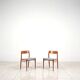 3 Niels Møller „Model 75“ teak dining chairs reupholstered