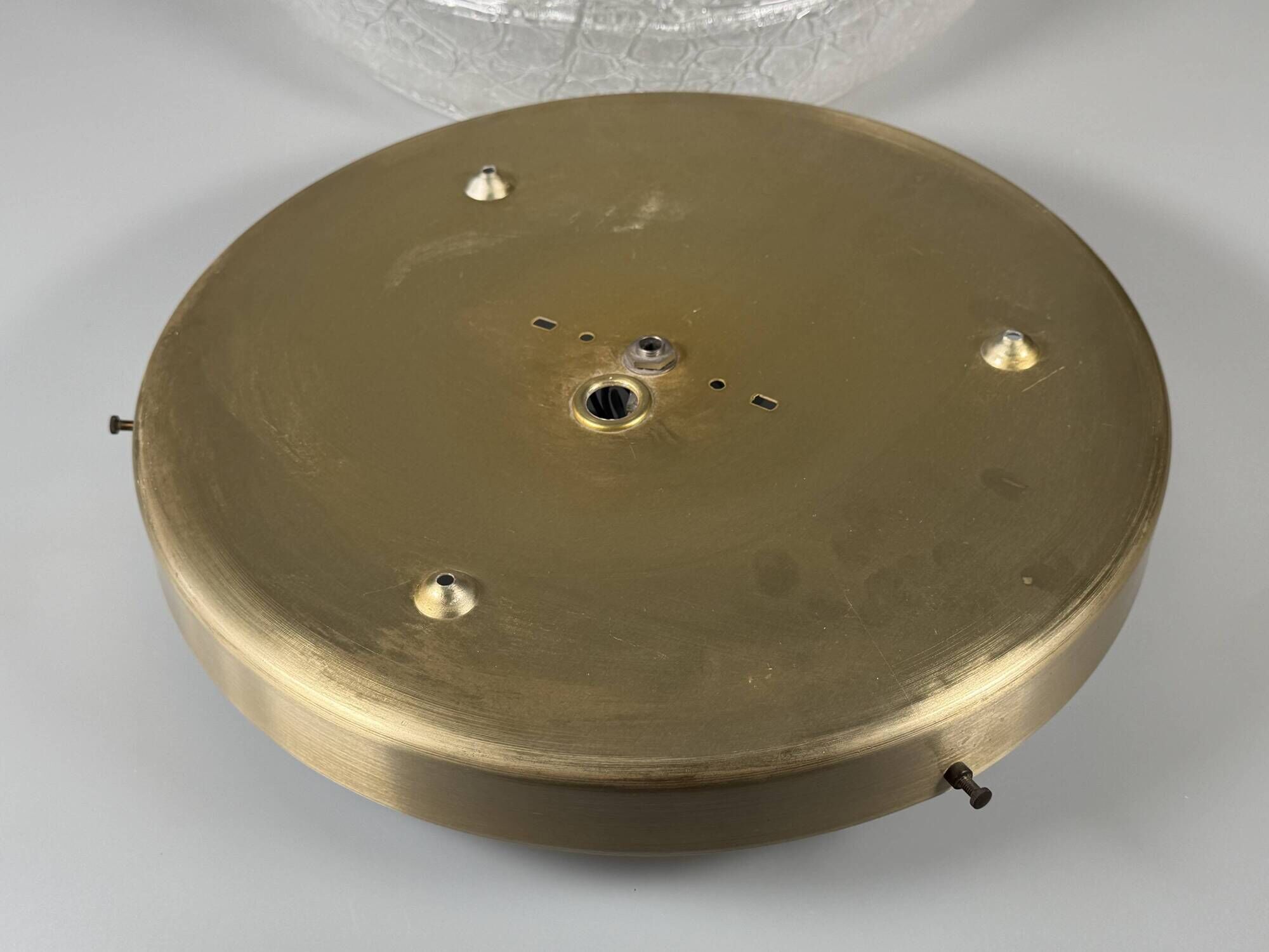 1960s 1970s Ceiling Lamp Ice Glass Doria Germany Space Age Design