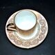 Litron cup from Limoges in porcelain with pink and gold decoration, signed Porcelaine d’Art PP.