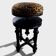 Napoleon III piano stool in blackened wood – Leopard seat