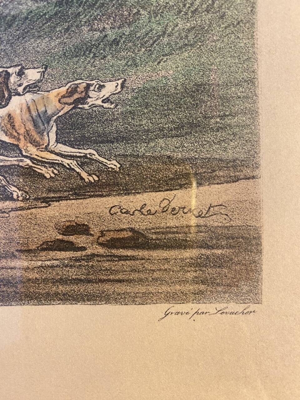 Old engraving, The Hunter after Carle Vernet 20th century