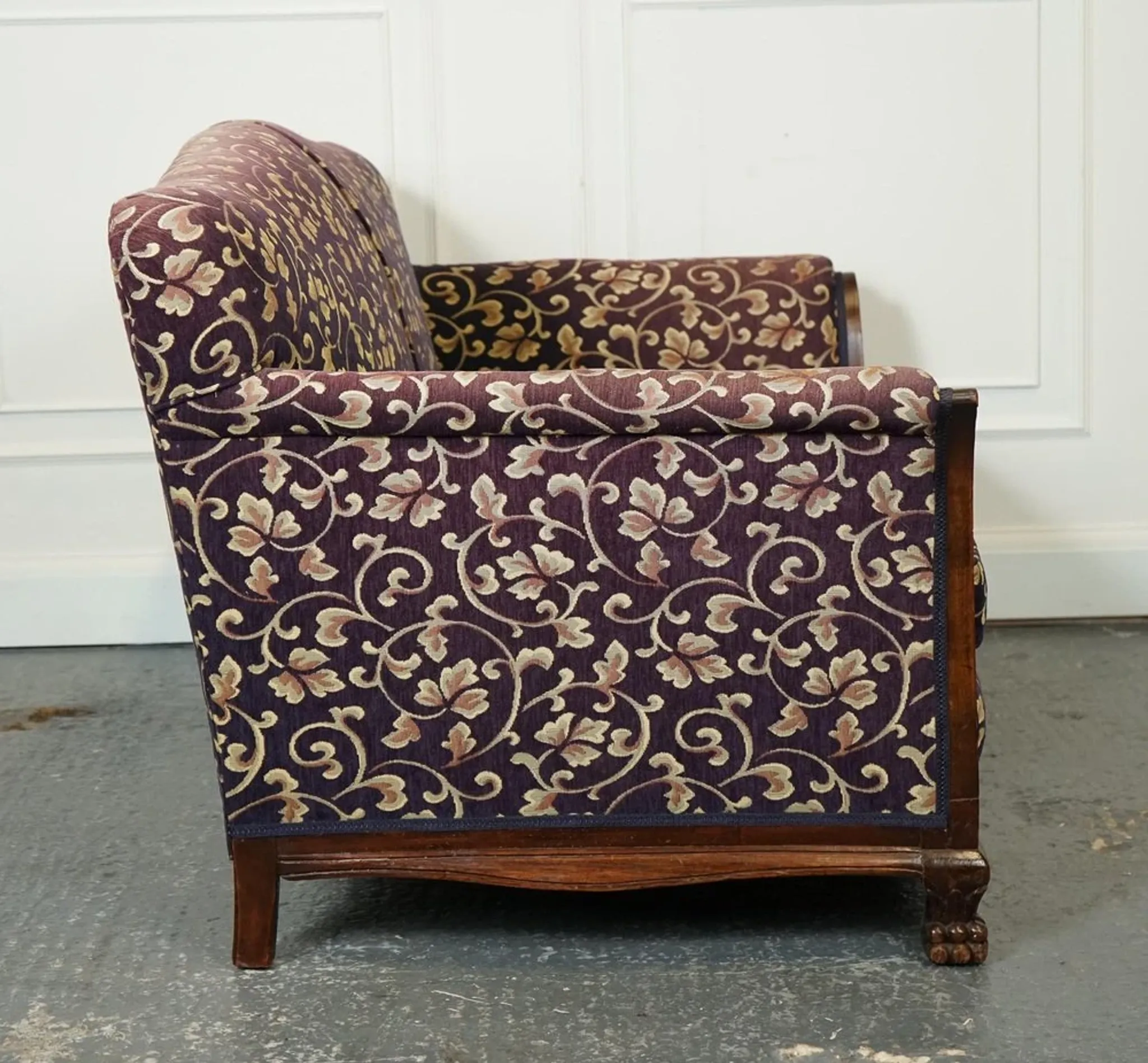 Victorian Fabric Sofa and Armchairs, Set of 3