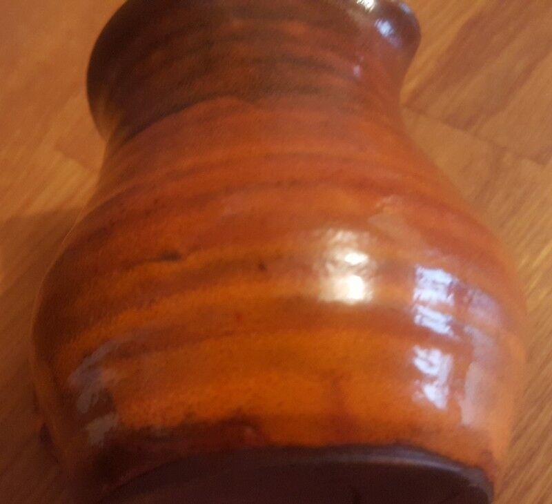 Ceramic milk pot creamer with orange glaze