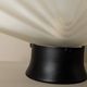 Opaline white Murano glass shell lamp with black metal base – 1980s Italian Memphis-inspired design