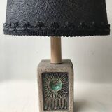 Stone and ceramic bedside lamp.