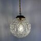 Vintage globe pendant lamp in molded glass