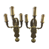 Paire d'appliques empire en bronze