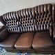 Chesterfield 3-seater chestnut coloured leather sofa