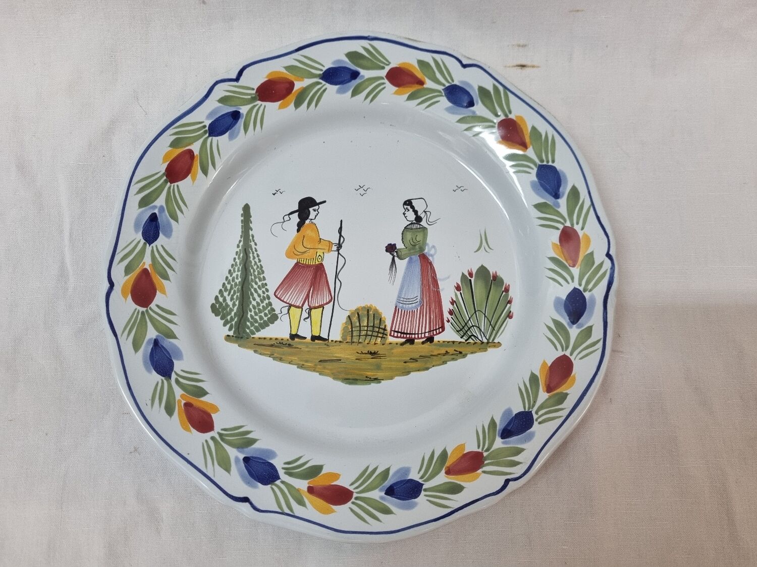 HB Henriot Quimper earthenware plate