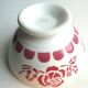 Old Art Deco bowl, décor of red roses, edifying red teeth, Badonviller?
