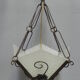 Art deco hanging lamp with 4 cloudy glass plates