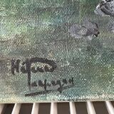 Ancienne peinture à l’huile sur toile d’un paysage vintage