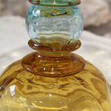 Vase from the Portieux crystal factory in yellow and blue glass