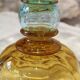 Vase de la cristallerie de Portieux en verre jaune et bleu