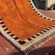 Beni Ouarain Moroccan rug orange terracotta 300x200 cm