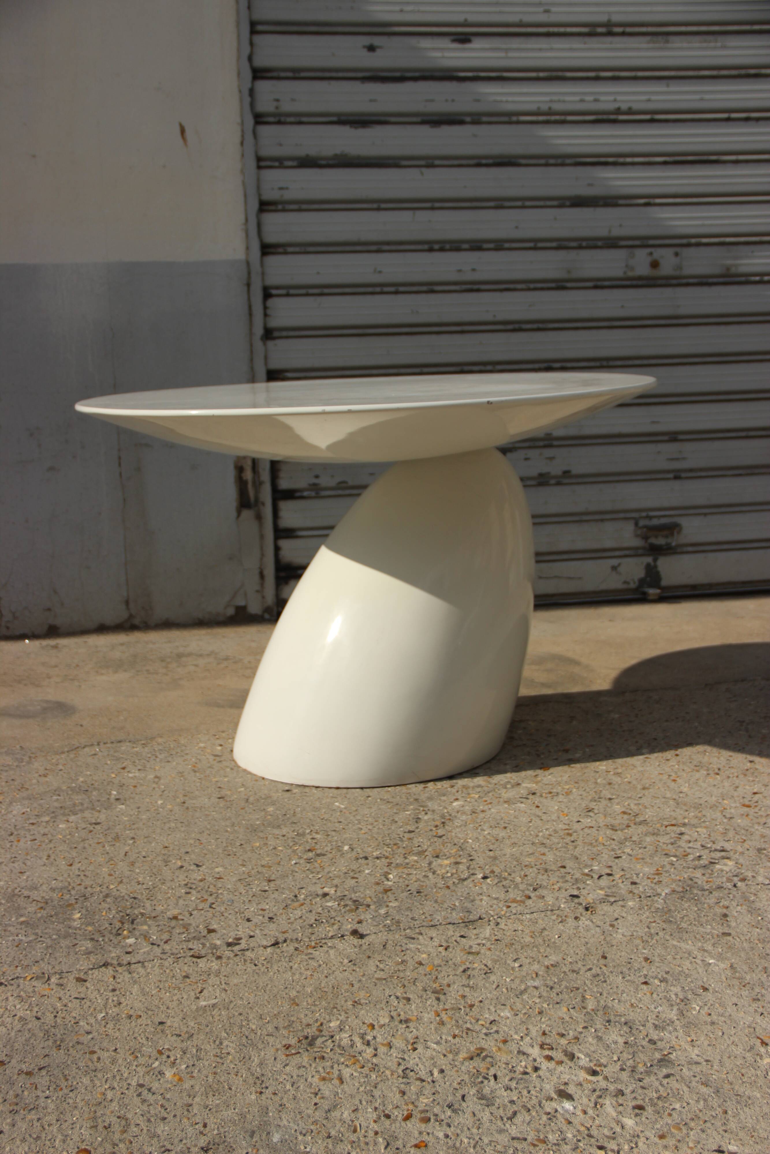 Laquered resin dining table