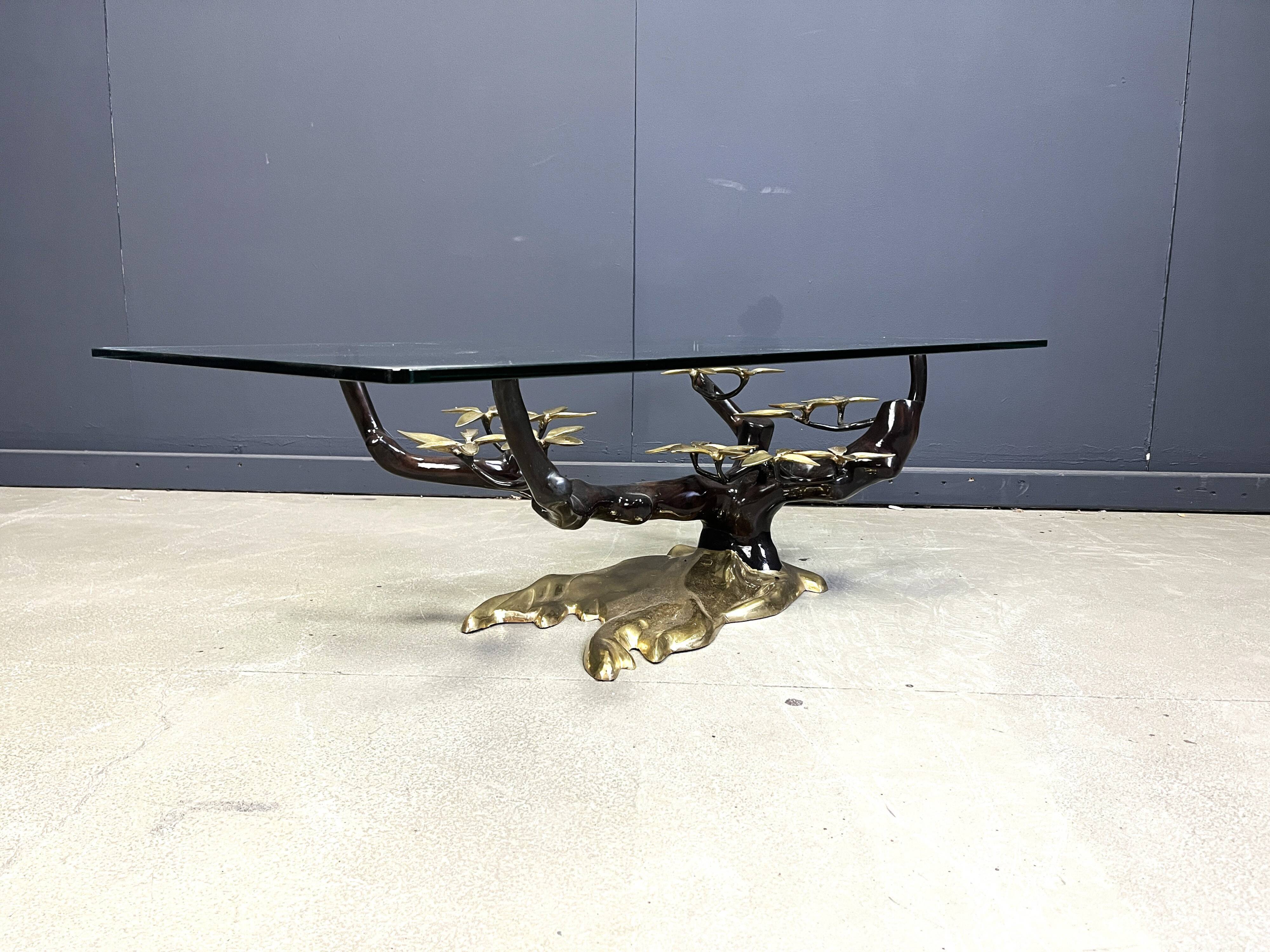 Brass bonsai coffee table by Willy Daro, 1970s
