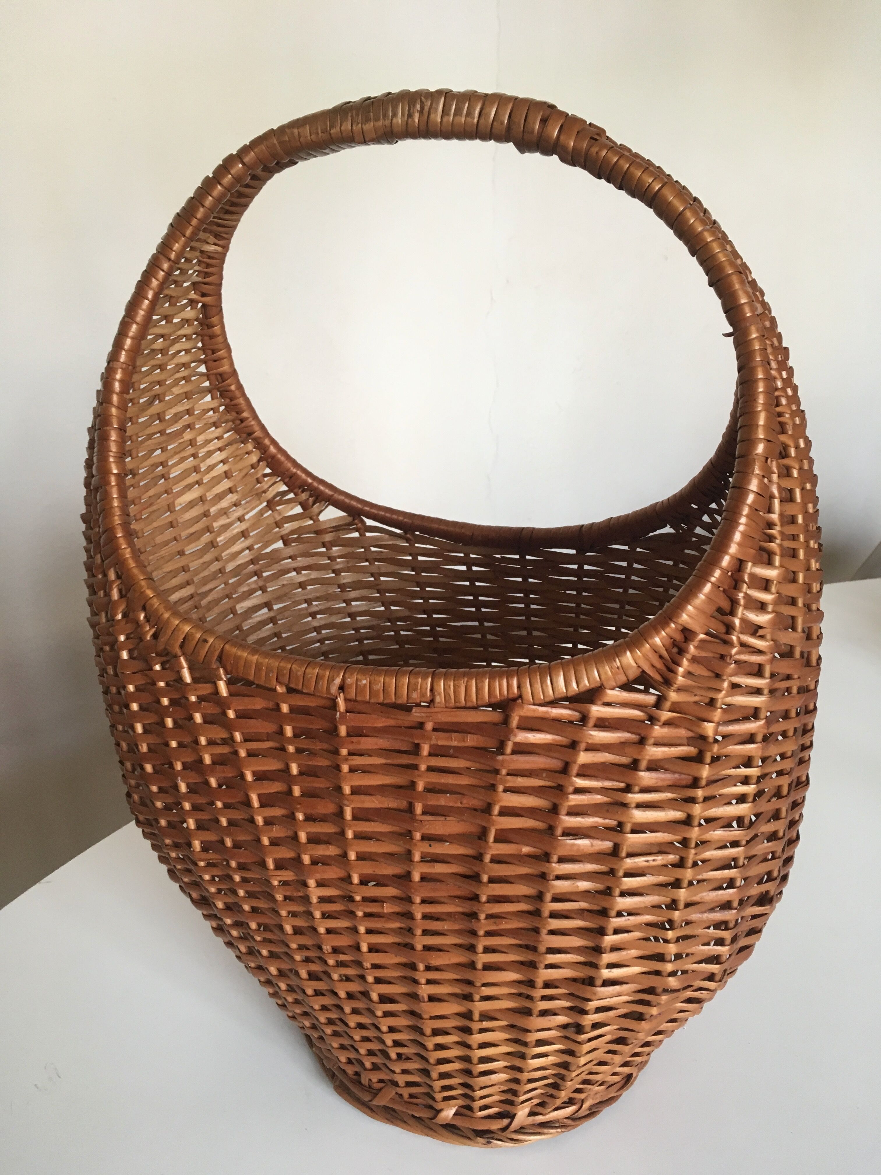 Wicker basket 1960s 45cm