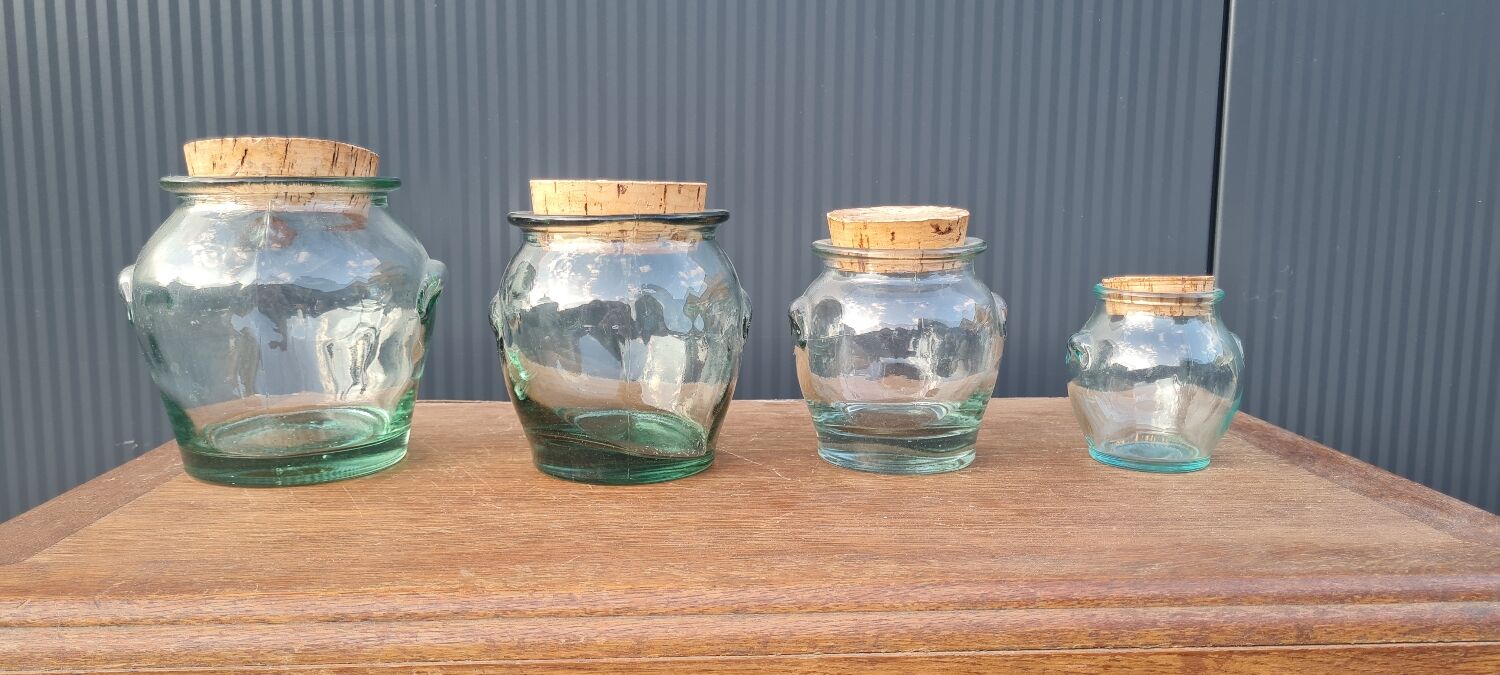 Set of 4 glass spice jars