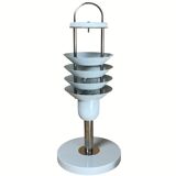 Pair danish scandinavian space age architectural table lamps