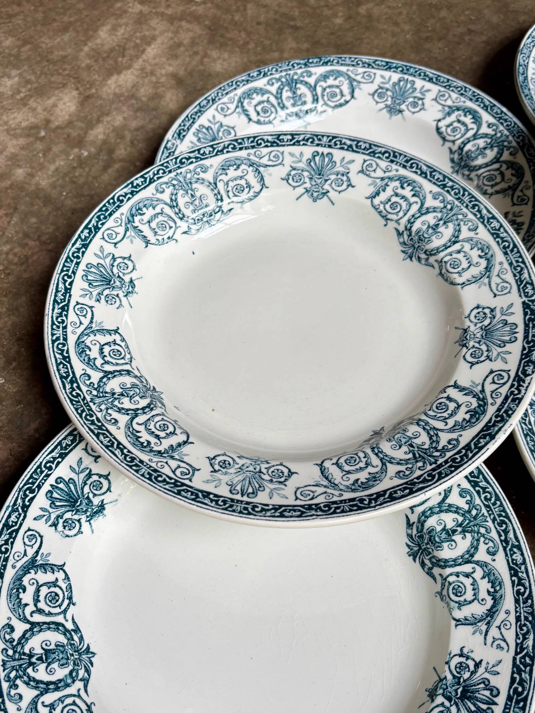 6 deep plates Léon Graves in earthenware, "Marie-Louise" service