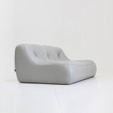 Grey Leather Kali sofa by Michel Ducaroy for Ligne Roset