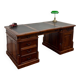 Classic English Desk Partnerdesk Black Leather