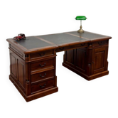 Classic English Desk Partnerdesk Black Leather