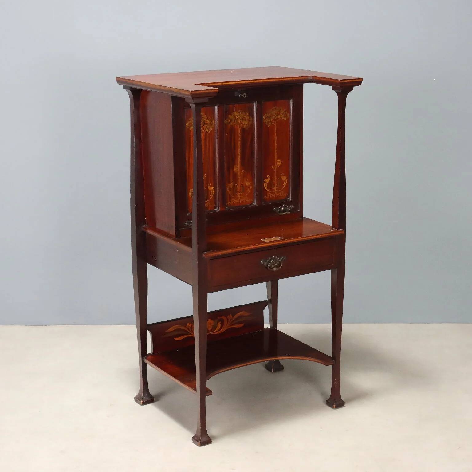 Bureau Arts and Crafts en acajou et érable