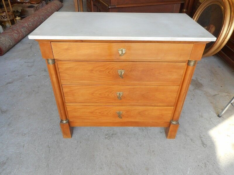 Empire dresser in cherry and white marble