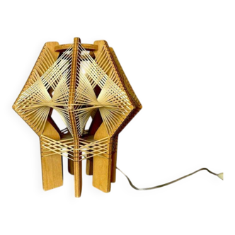 Mid century modern wooden table lamp 1960s