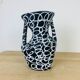 Spaghetti vase free-form Vallauris ceramic 50s, red and black