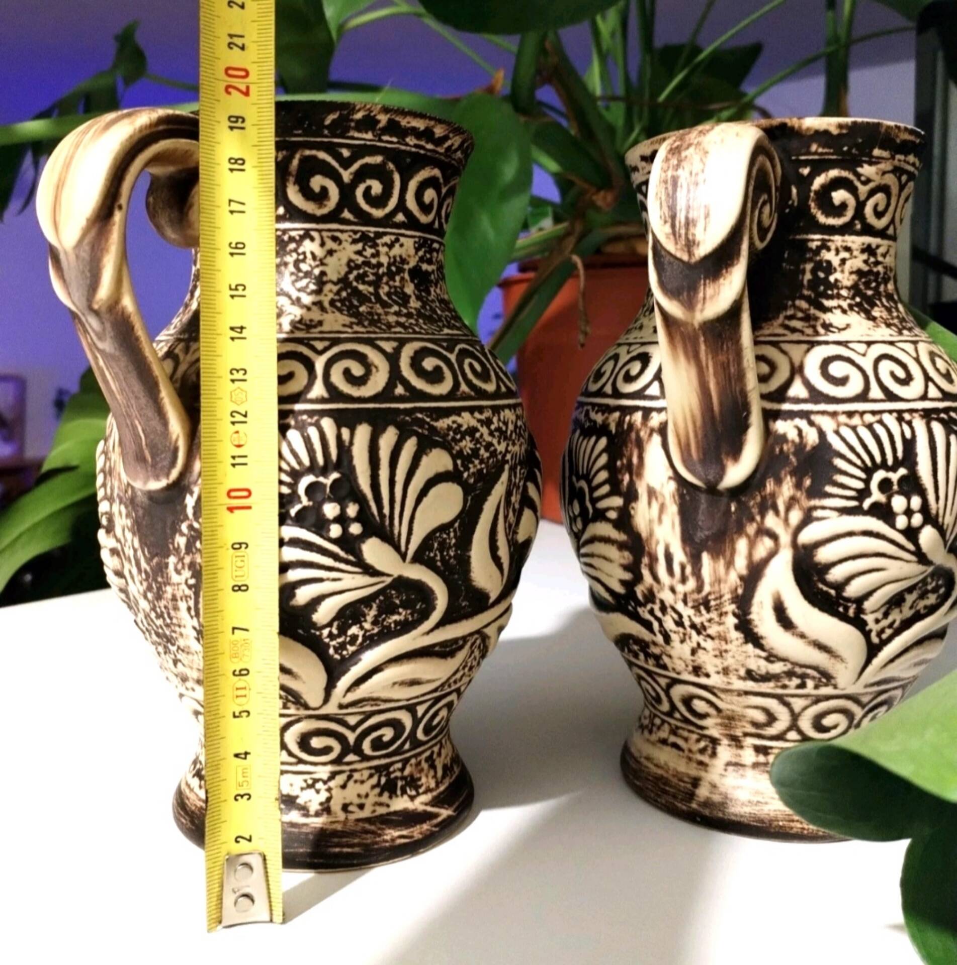 Paire de pichets, vases vintage Bay Keramik 671-20 – West Germany