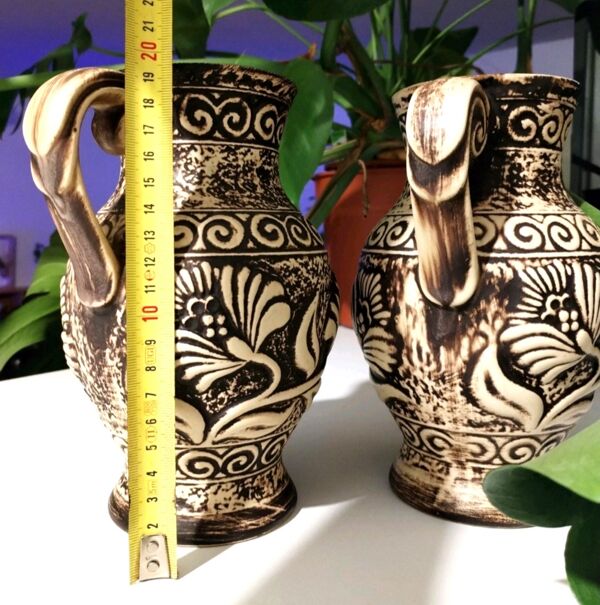 Paire de pichets, vases vintage Bay Keramik 671-20 – West Germany