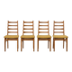 Set of 4 vintage Scandinavian chairs - Teak and mustard fabric