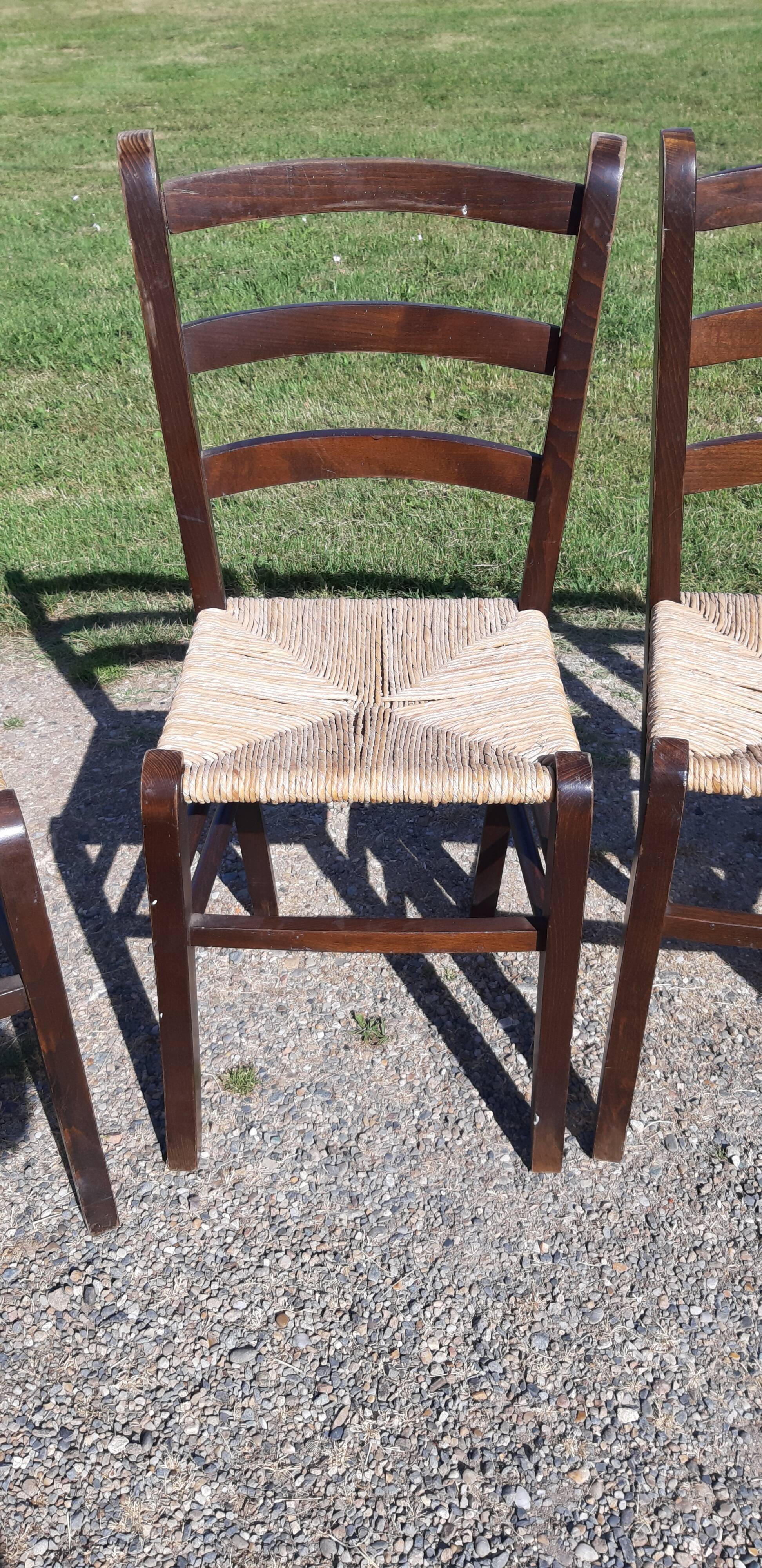 8 chaises paillées anciennes