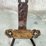 Brutalist tripod low chair