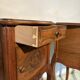 Pair of antique bedside tables with marble top and ceramic niche