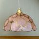 Vintage mother-of-pearl and brass lampshade pendant light