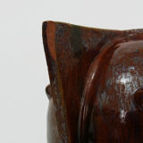 Vase in flamed stoneware with Rambervillers style ear. Signed