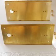 Pair of glass and brass wall lights by Carl Fagerlund for Orrefors, 1960.