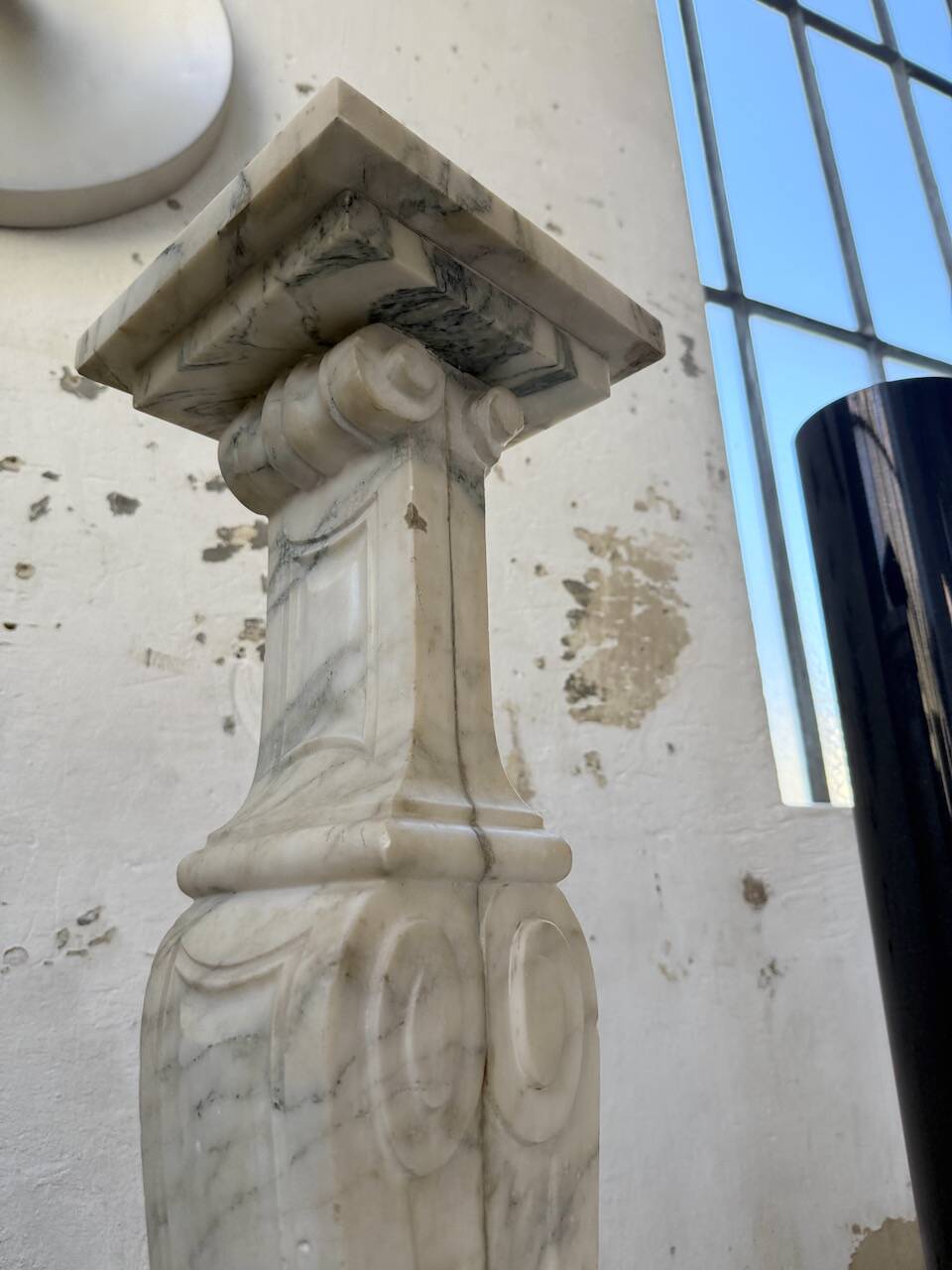 Set of 4 marble columns or pedestals.