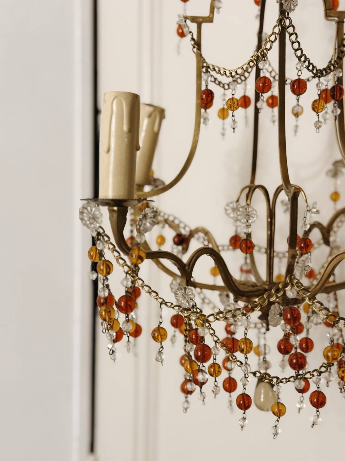 Glass bead chandelier