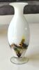 Flamed vase/volutes in white opaline/polychrome Art Glass. Murano style. High 23.5 cm