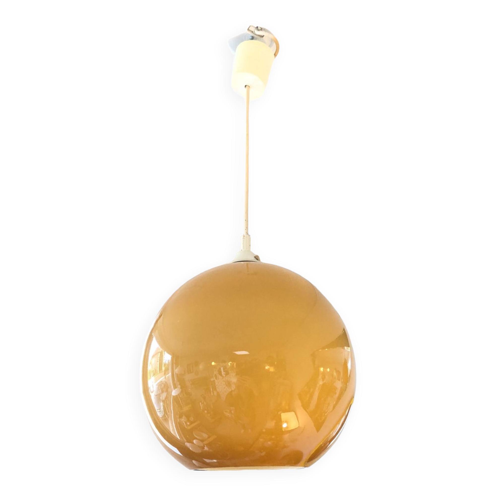 Space age orange pendant light, 1970