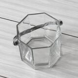Clear Glass Ice Bucket with Chrome Handle