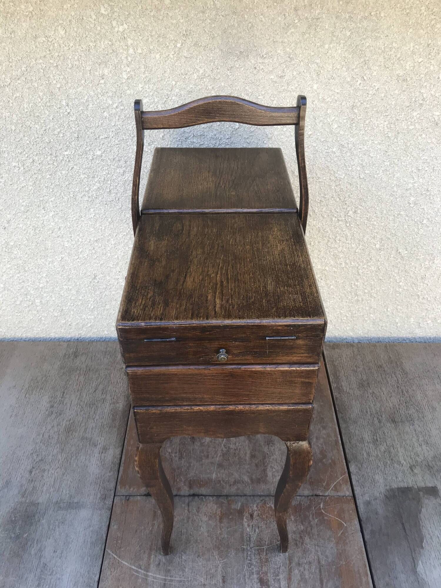 Former worker, 3 tiered wooden sewing box and feet in Louis XV vintage style